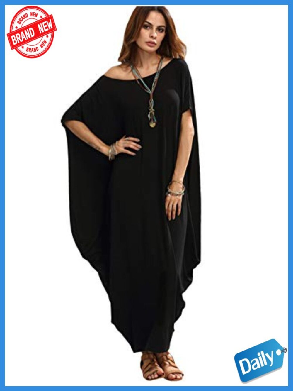 Stretchy Rayon Spandex Maxi Dress Oversized Caftan Harem Dress